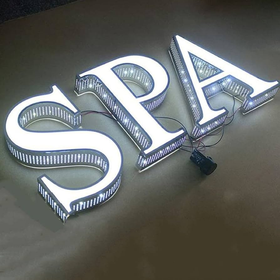 Enseigne lumineuse avec lettres boîtiers LED